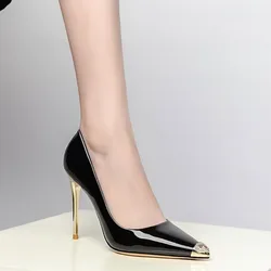 BCEBYL Spring and Autumn Casual Fashion Color Matching Pointed Toe Banquet Wedding Shallow Mouth Comfortable Women's High Heels