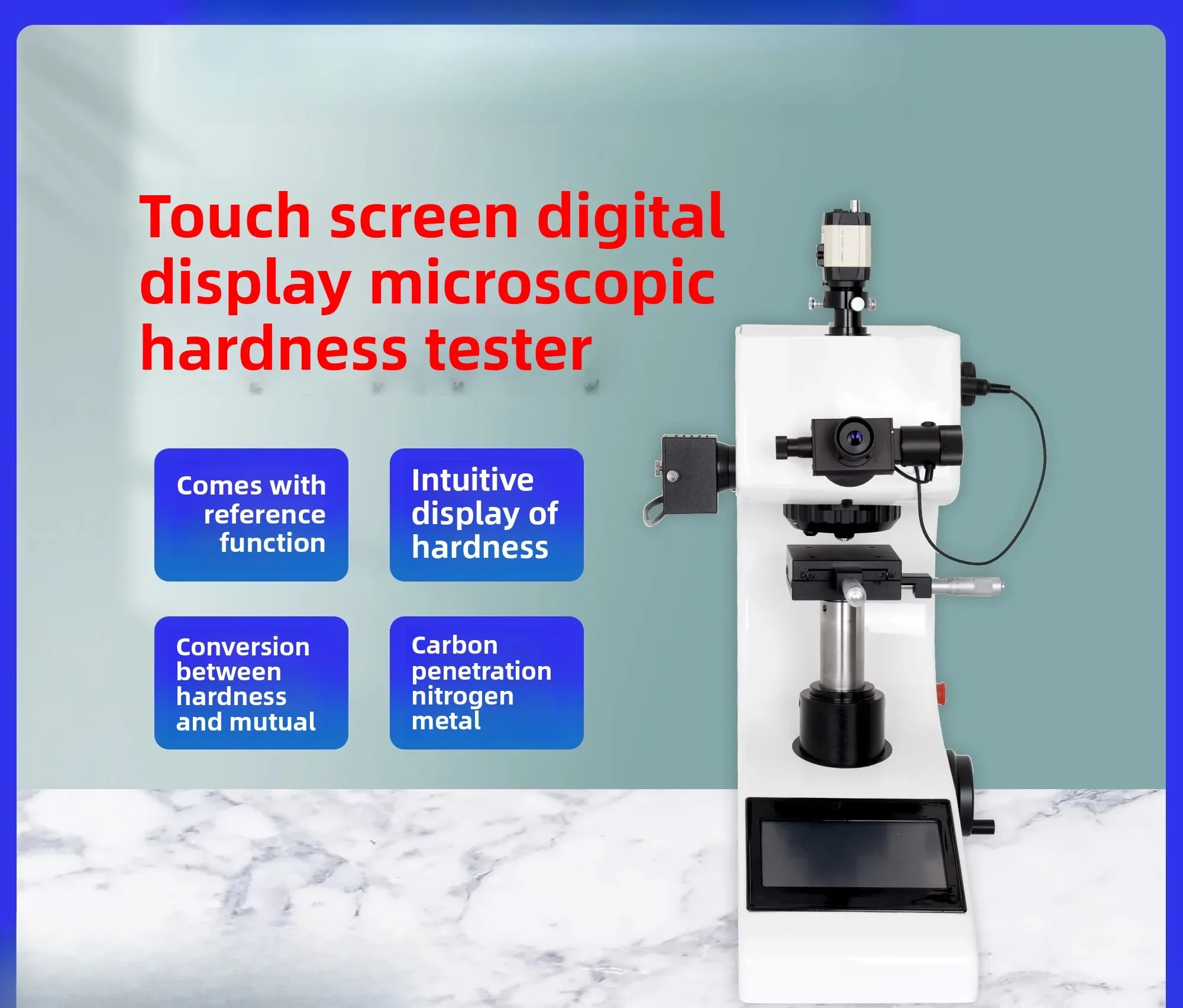 Microhardness tester Vickers hardness tester Copper sheet carburizing layer heat treatment Surface hardness tester