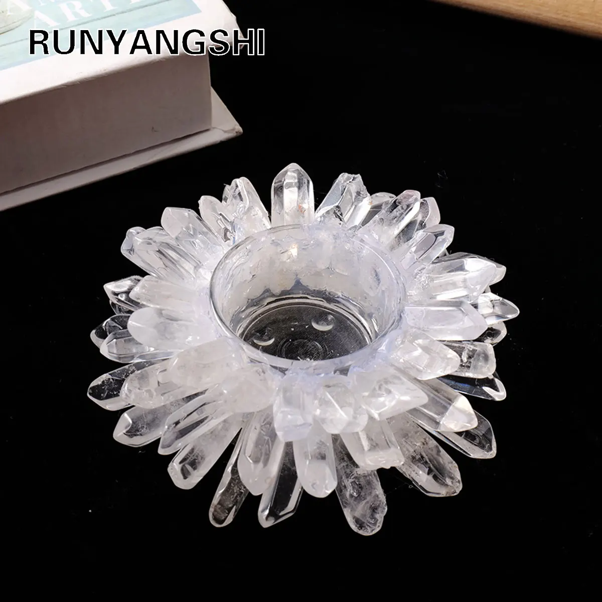 1PC Natural Crystal Clear Quartz Cluster Raw Gemstone Candlestick Home Decor Candlesticks For Candle Parties