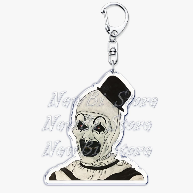 Horror Movie Terrifier Art The Clown Keychains Keyring for Accessories Bag Sunflower Glasses Clown Key Chain Jewelry Fans Gifts