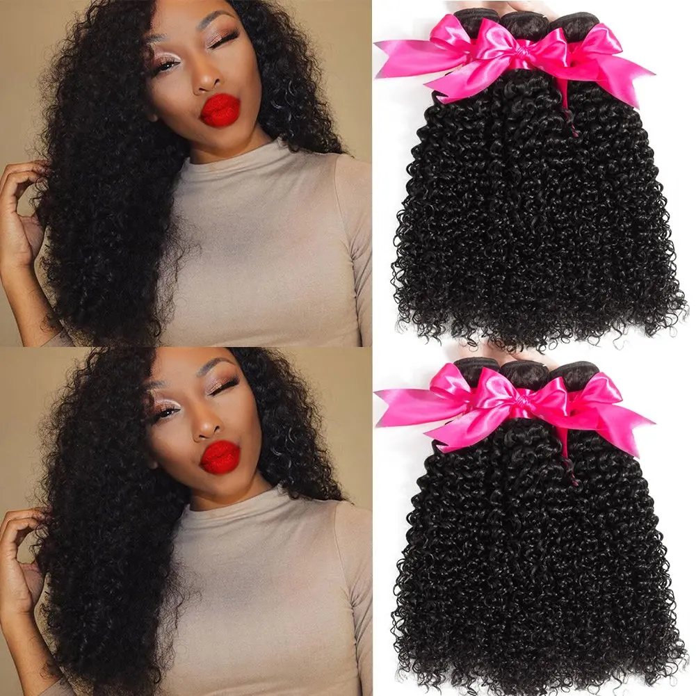 Kinky Curly Malaysian Curly Human Hair Bundles Deep Curly Extensions Grade 12A Surowe dziewicze ludzkie włosy Tkanie 1 3 4 zestawy / partia