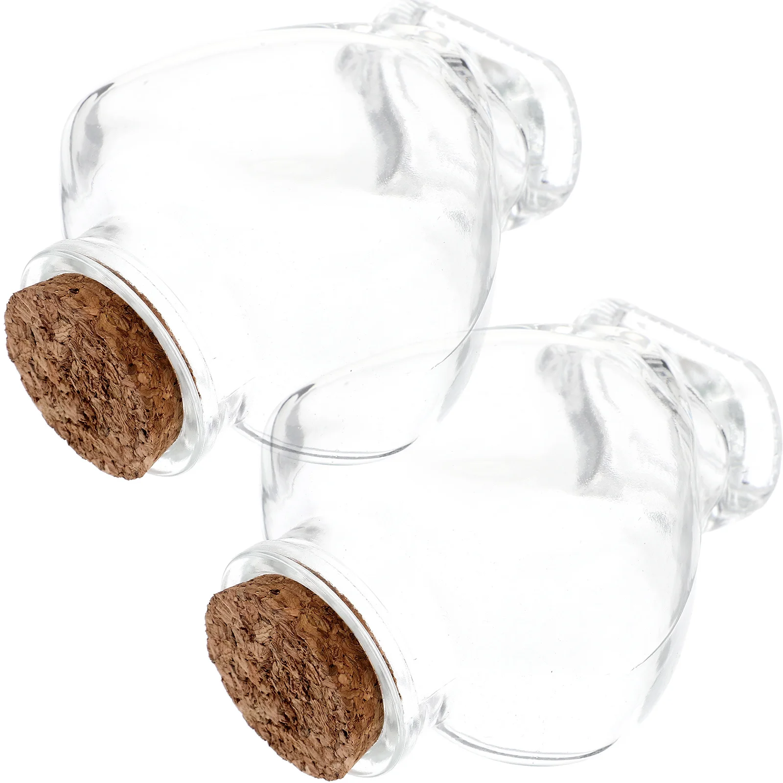 

2Pcs Glass Wishing Bottles Heart Shape Drift Bottle Storage Jar DIY Decoration Mini Glass Jars Transparent Craft Storage