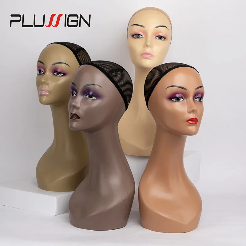 Manequin hoofd voor pruiken hoeden zonnebril sieraden display vrouw begin donkerbruine maniquin hoofd tribune voor pruiken make-up pop hoofd