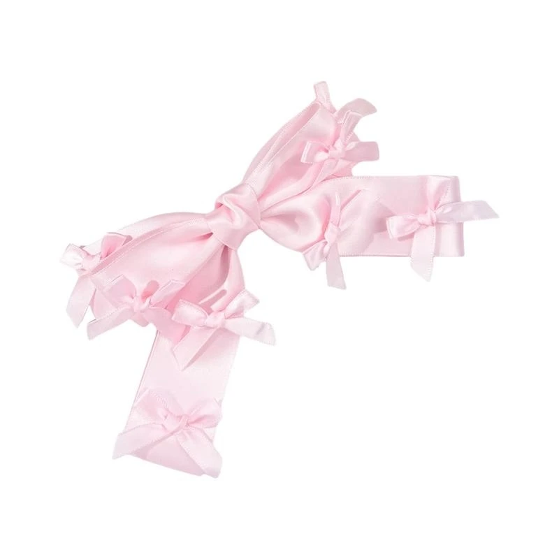 

Elegant Bows 2000s Silky Balletcore Hair Clip Elaborate Flat Clip Balletcore 15UB