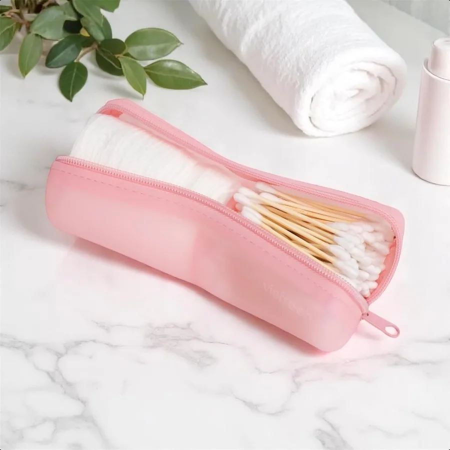 Cotton Round Swab Travel Case 2 in 1 Portable Hair Accories Organizer Hair Tie and Bobby Pin Holder Travel Qtips Case Purse Org