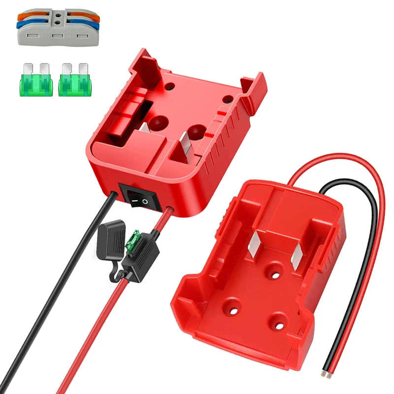 Adaptador Power Wheels com Fusível Interruptor para Caminhão rc Milwaukee 18v Bateria de Lítio Robótica Brinquedos Bateria Diy