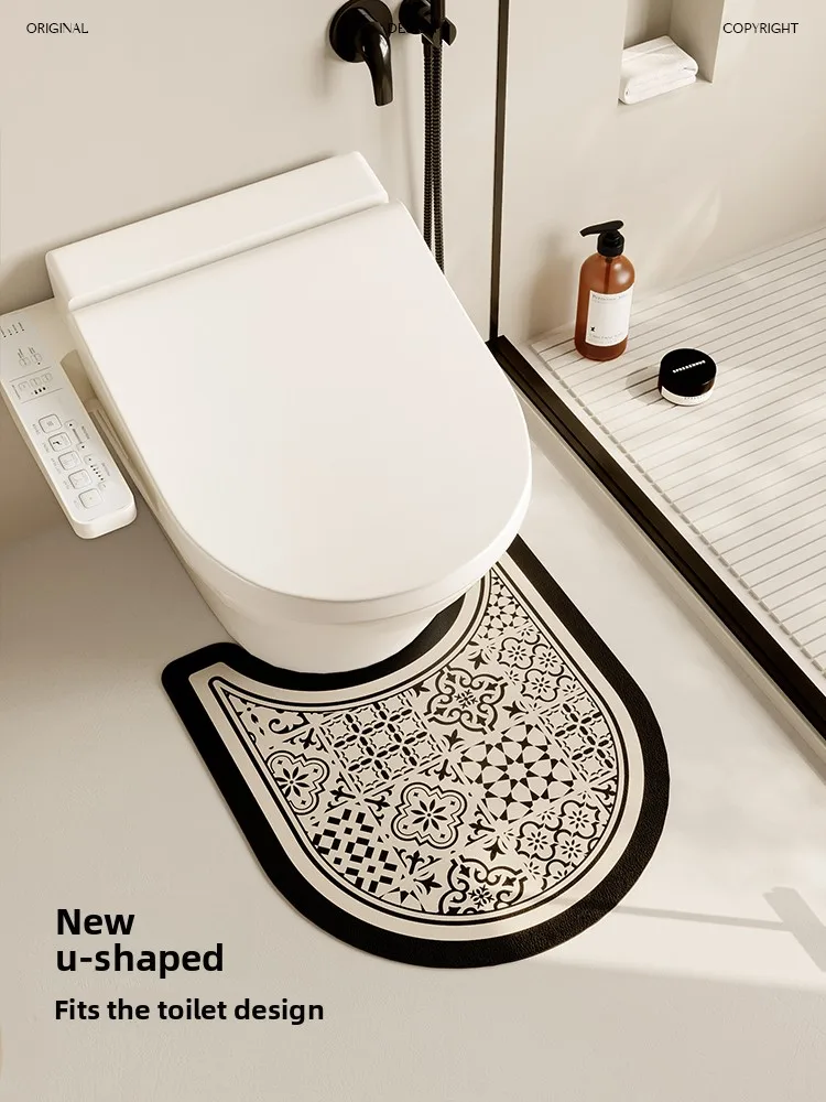 

UARA Sicily Batoom Anti-Slip Soft Mat Sink Absorbent Foot Pad Toilet U-aped Floor Mat Home Decorative Fabric Floor Mat