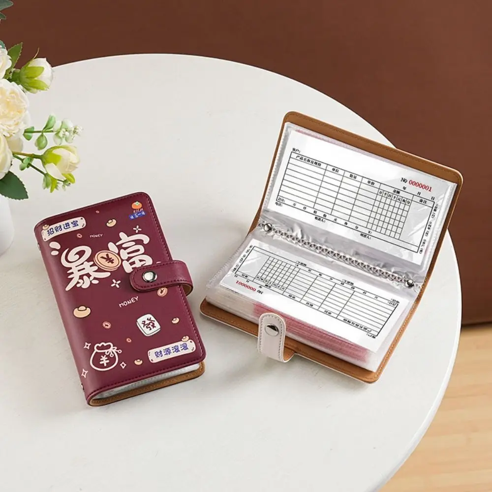 

PU Leather Saving Money Binder Portable Refillable Envelopes Saving Challenges Handbook Storage Wallet Cash Budget Binder