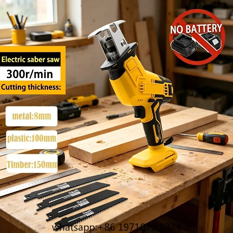 Cordless Reciprocating Saw 18V for Makita, Cuts Wood & Metal Pipe