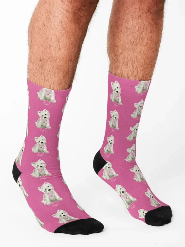 Pawfect Westie Love Socks hiphop Lots tennis Wholesale Men's Socks Luxury Women's