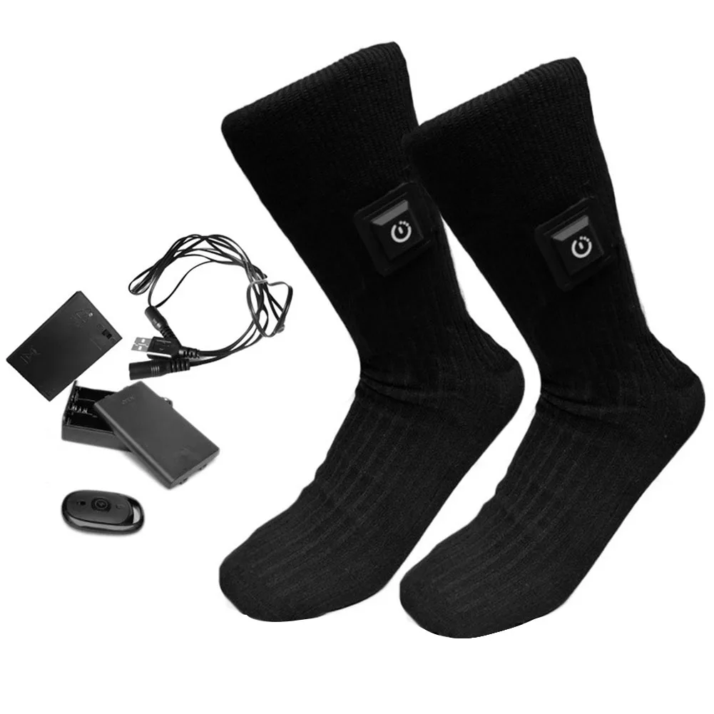WSKEJI Winter Electric Heating Socks 3 Temperature Remote Control USB Heated Socks Thermal Foot Warmer For Cycling Skiing image 6