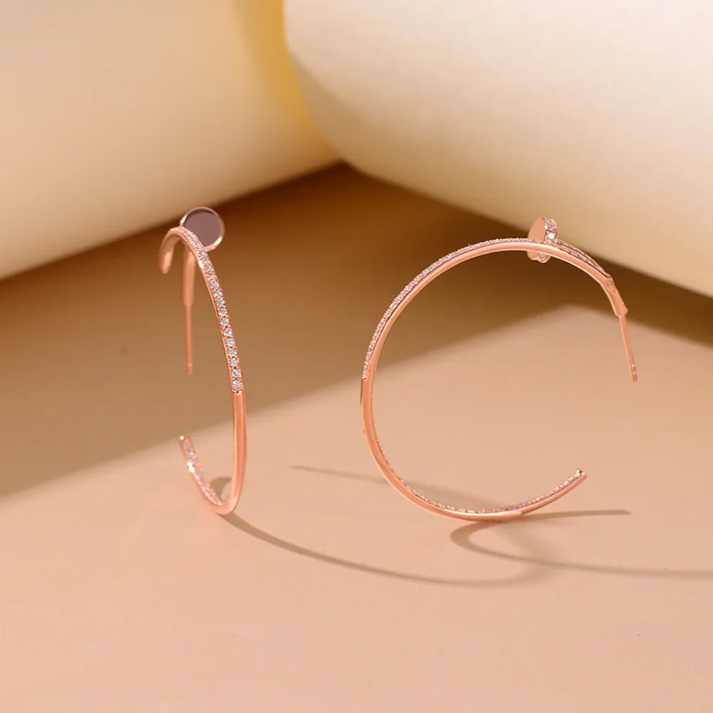 أقراط مويسانيتي حقيقية 925 فضة أقراط كبيرة للنساء D اللون VVS1 مختبر الماس الزفاف مسمار غرامة مجوهرات