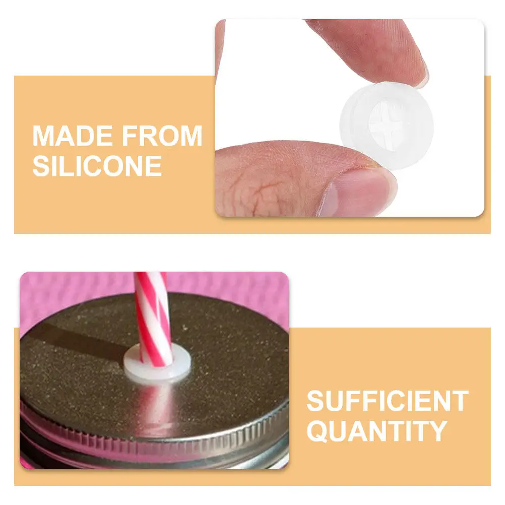 8Pcs Silicone Straw Plugs for Jars Soda Cans Reusable Non Deformable Straw Hole Cover for Lid Leak Proof Portable Travel