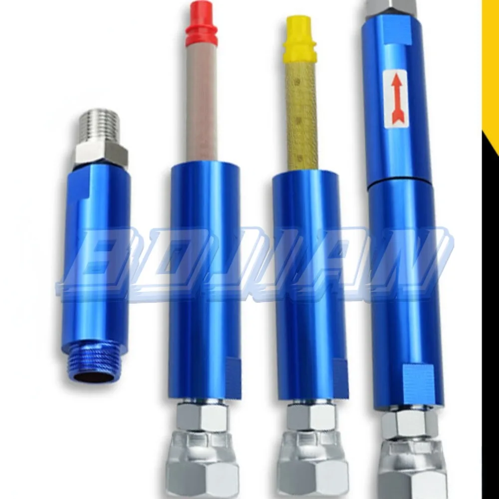 Blue Filter With Two Connector Joint Adapters Airless Paint Spray Gun Accessories