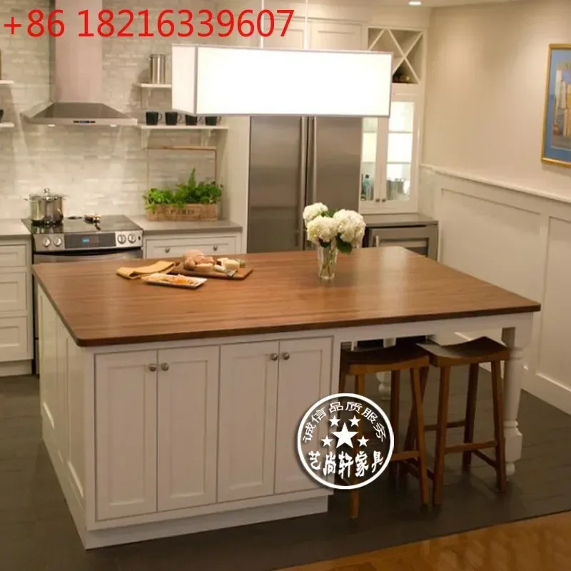 TAO  Nordic solid wood island dining table integrated household small apartment dining table open kitchen island