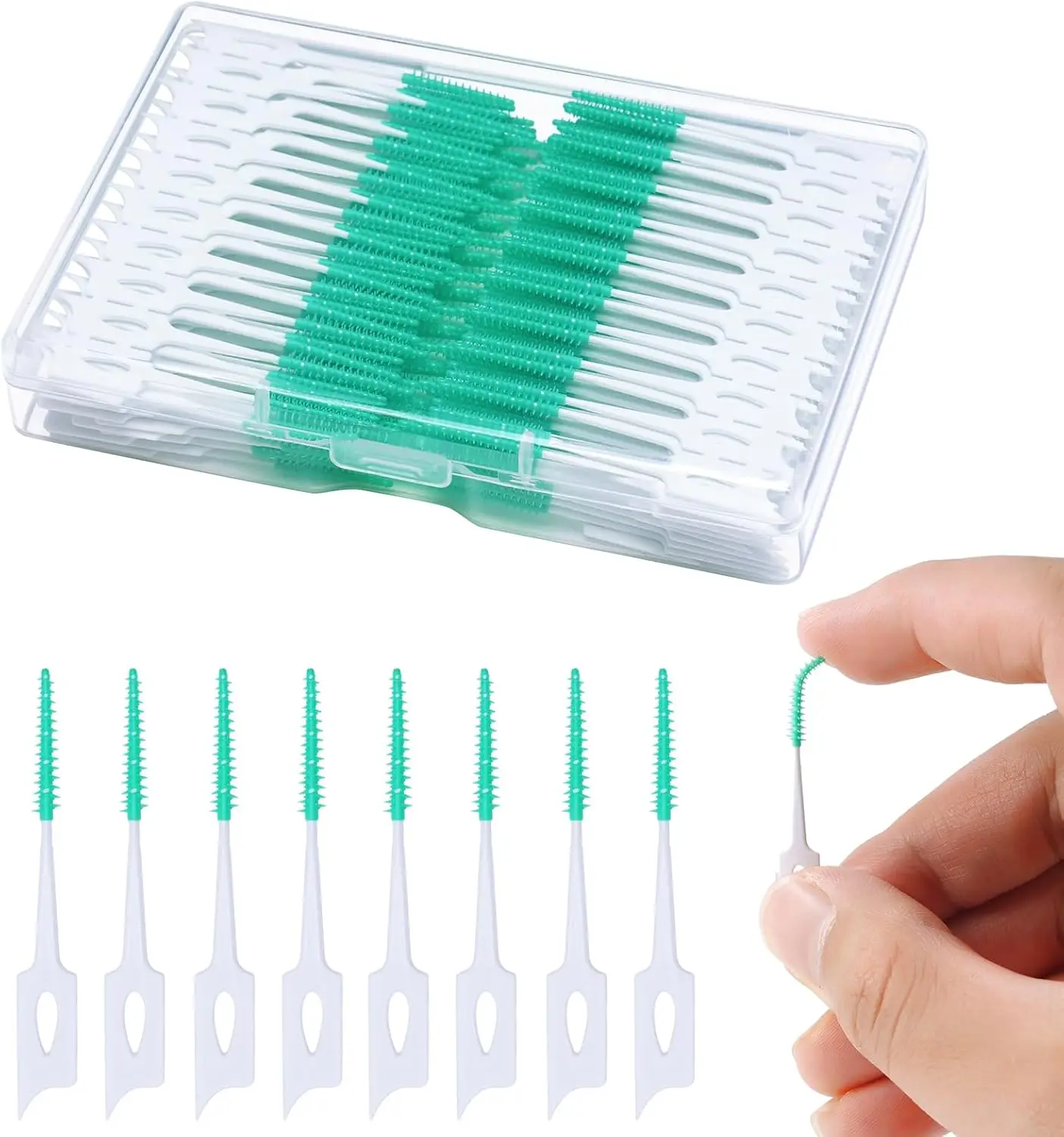 Dental Floss Reusable Interdental Brushes Toothpick Floss Plastic Toothpick with Thread Dental Sticks