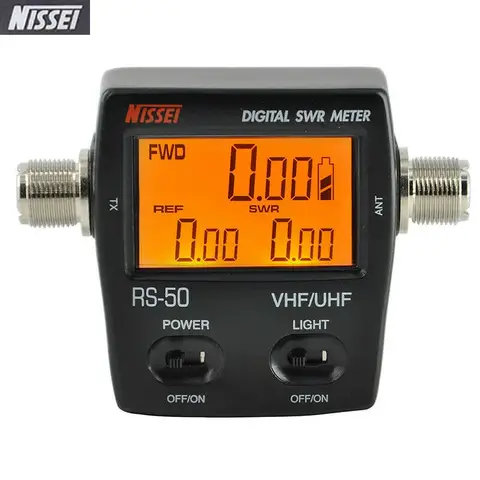 NISSEI RS-50 디지털 SWR/와트 계량기 RS50 125-525MHz UHF/VHF M 타입 커넥터, TYT Baofeng LED 스크린 라디오 전원 카운터용
