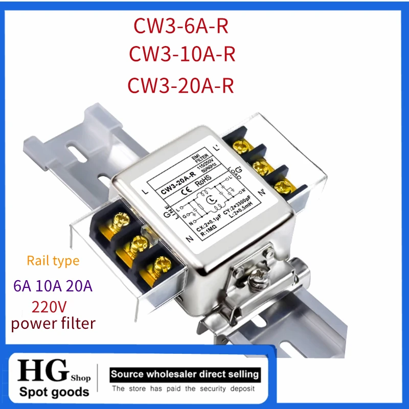 CW3-6A-L 6A-10A /20A/30A vite a saldare SR terminale 220V filtro di alimentazione ca monofase CW3-10A-S CW3-30A-T CW3-10A-R CW3-20A-S