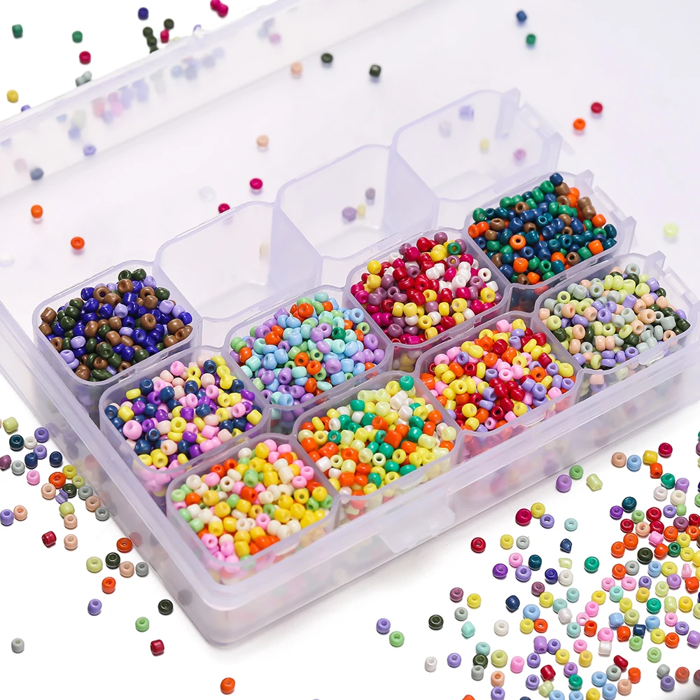 Mini perles en verre de 2mm, 1000 pièces/lot, pour bricolage, boucles d'oreilles, breloques, artisanat, bijoux, accessoires