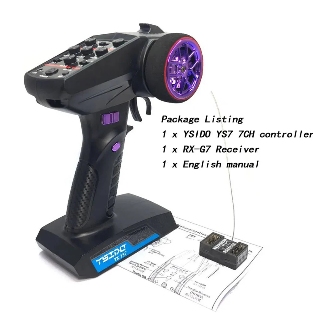 Ys4/ys7 2.4g 4ch/7ch transmissor controlador remoto receptor de rádio digital transmissor para carro rc barco peças de controle remoto