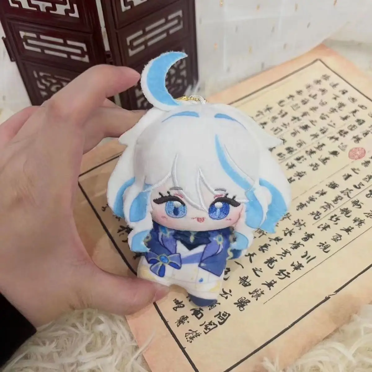 Genshin Impact Focalors Cute Figure Plush Stuffed Cotton Doll Backpack Pendant Boy Girl Toys Keychain Gift LY