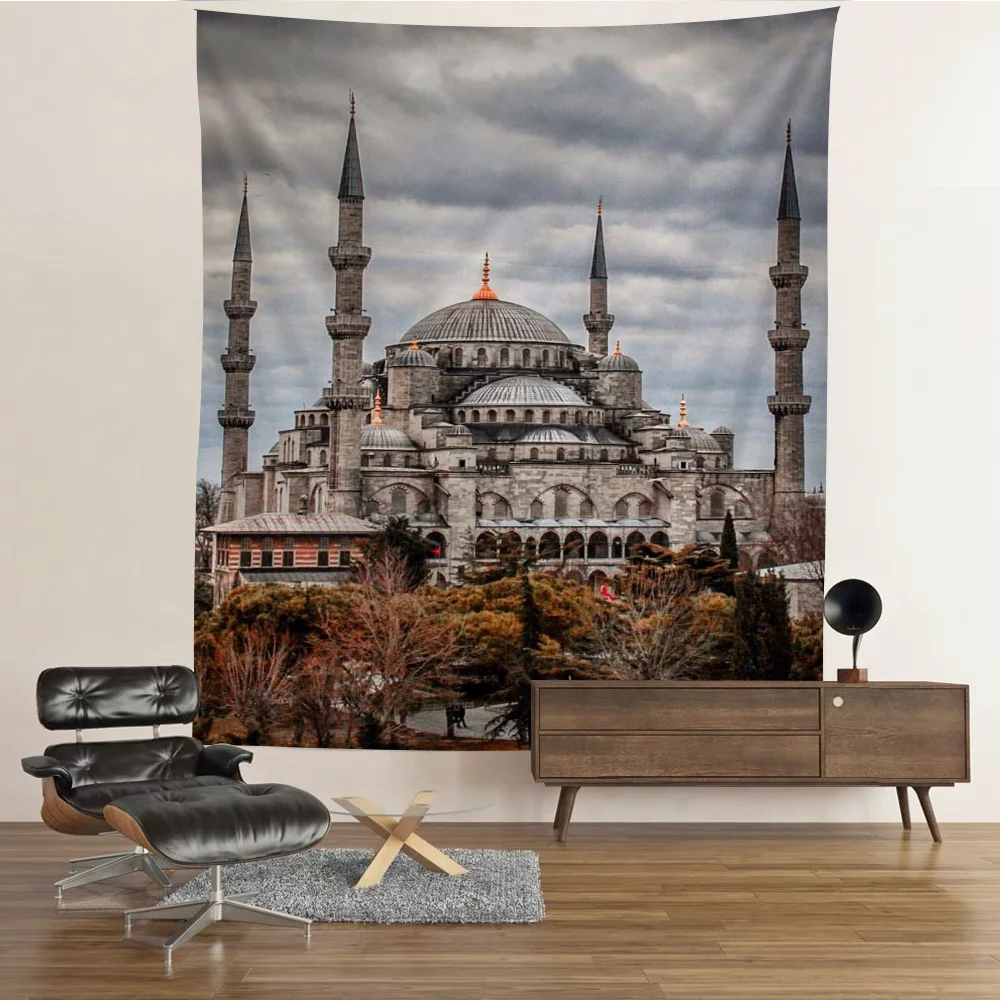 

Islamic Mosque Cartoon Tapestry Home Decoration hippie bohemian decoration divination Home Decor