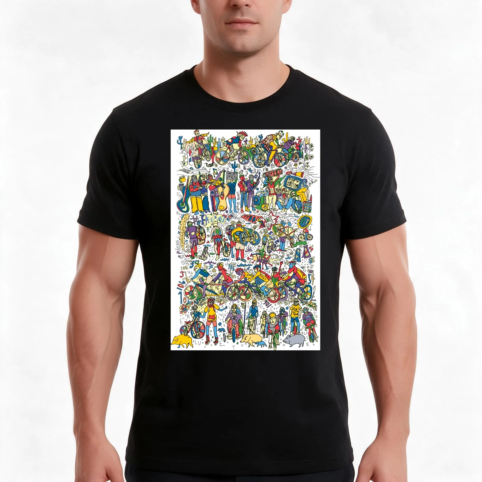 El Tour De Tucson / A Tucson Portrait Story T-Shirt, Summer Casual Cotton Tee, Oversized Streetwear Tops, Vintage Graphic Print