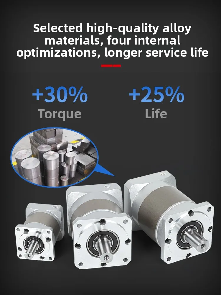 40-130mm Precision Planetary Gearbox Reducer 3-100 Ratio for Stepper Servo Motor 400W 750W