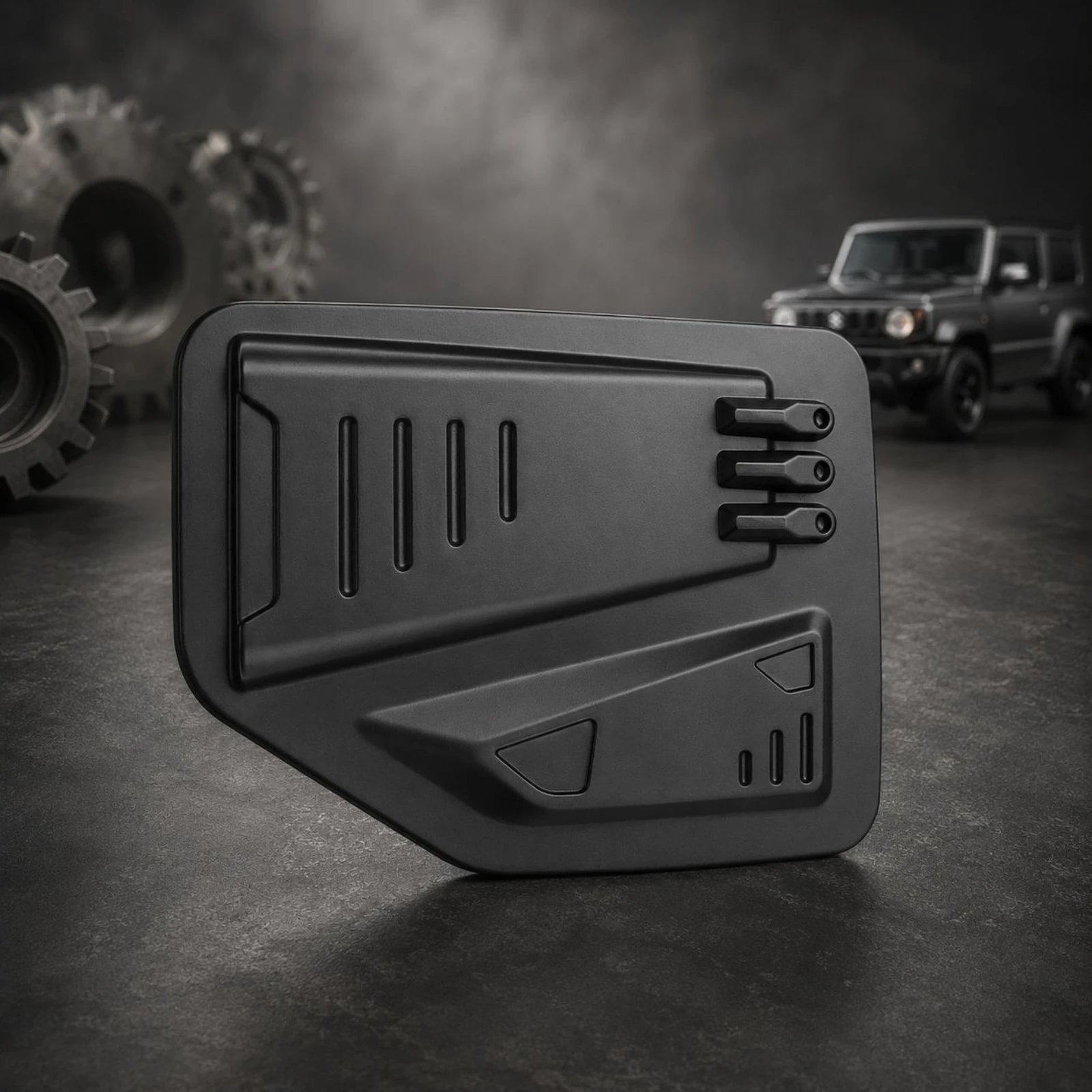 Fuel Reservoir Cover Trim Panel Black Finish Fuel Reservoir Flap Cover Car Exterior Part Raised Accents Long-Lasting Plastic