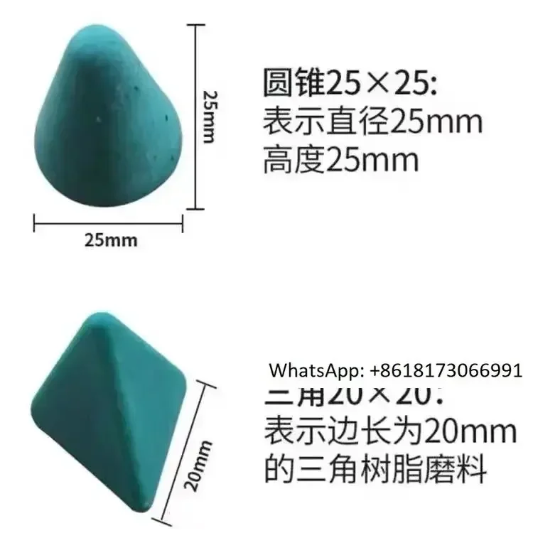 

Polishing abrasive conical triangular grinding block