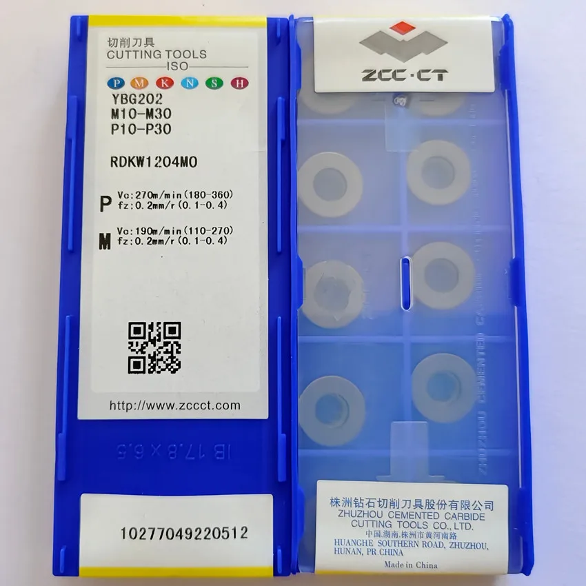 ZCC.CT RDKW1204MO YBG202/RDKW1204MO YBG205/RDKW1204MO YBG302/RDKW1204MO YBG102 RDKW1204MO R6 CNC CARBIDE INSERTS 10PCS/BOX