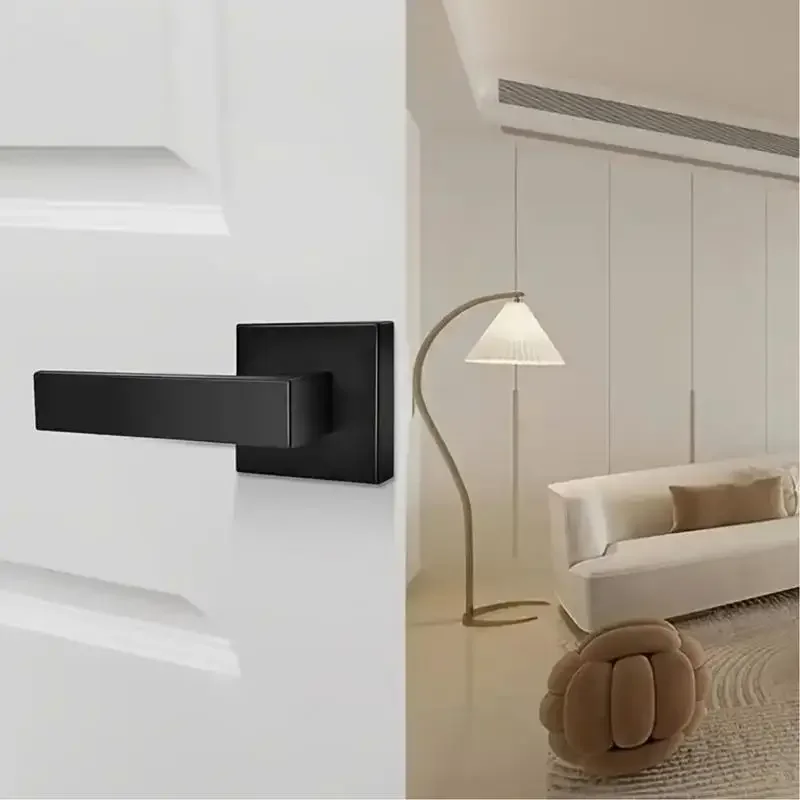 Matte Black Door Handle Door Locks Door Levers For Passage Heavy Duty Locks Reversible Flat Levers Privacy Levers