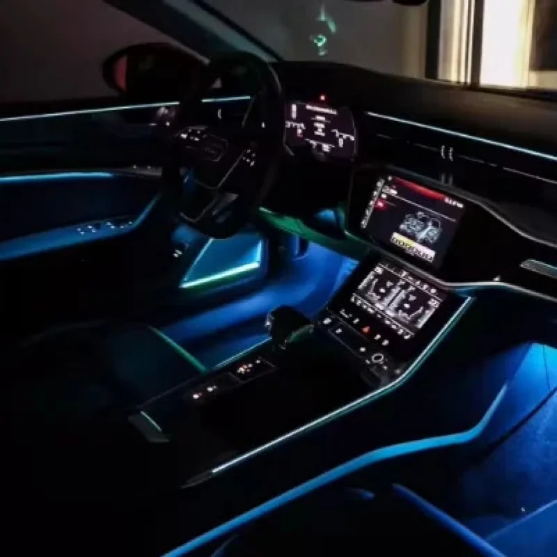 

Интерьер автомобиля, окружающий свет симфонии, центральная консоль, приборная панель, приложение для управления дверью, RGB светодиодный атмосферный светильник A3 2014-2018