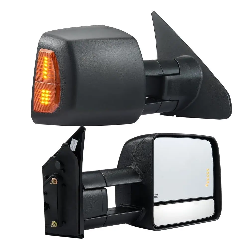 

Towing Mirrors Fit for 2007 -2017 Toyota tundra , Power Heated Tow Mirror with Signal Light/LED for arrow Signal Light, Plane &