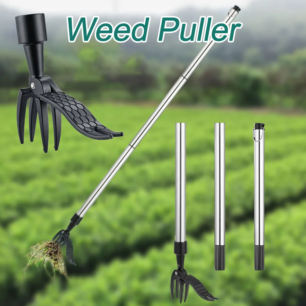 Standing Root Remover Outdoor Weeder Portable Manual Garden Lawn Long Handled Stand Up Weed Puller Lightweight with Foot Pedal