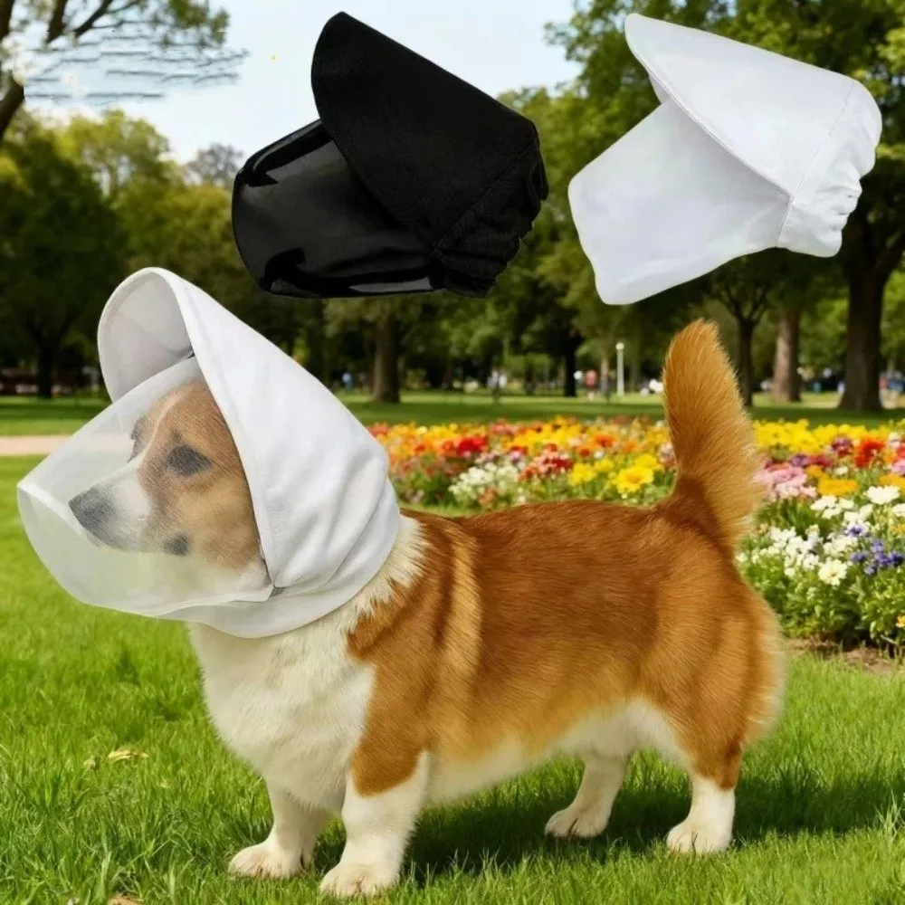 

Breathable Mesh Dog Protective Mask Ear Shield Polyester Pet Head Cover Protective Veil Dog Anti-Bite Mosquito Bite Prevention