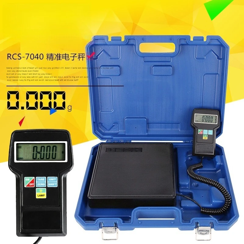 RCS-7040 Refrigerant Filling Scale, High-Precision Portable Freon Scale for AC Refrigerant Weighing in KG/LB/OZ