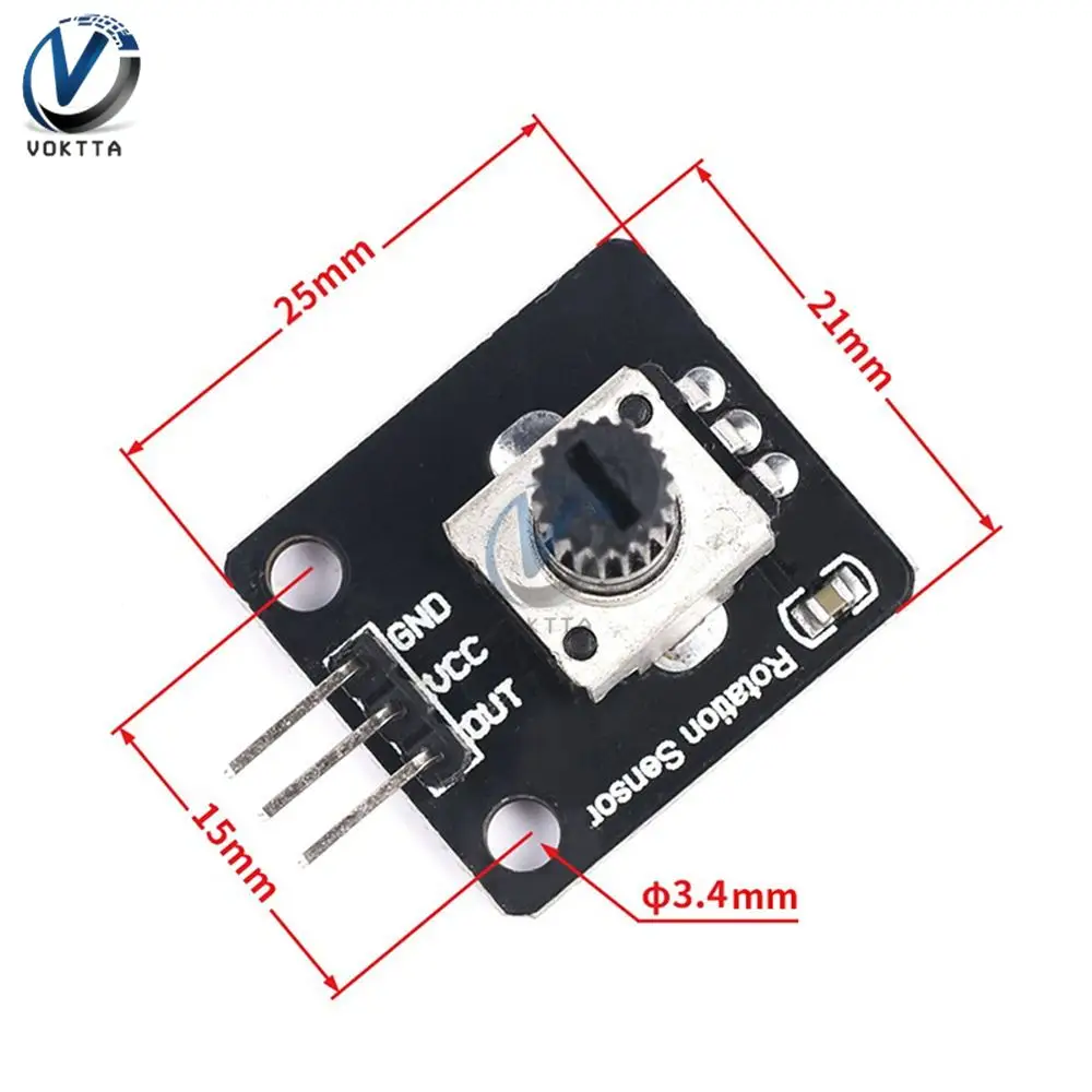 Módulo Encoder Rotativo com Micro Sensor Switch Control Board, potenciômetro rotativo, botão analógico, DC3.3V-5V, 360 graus