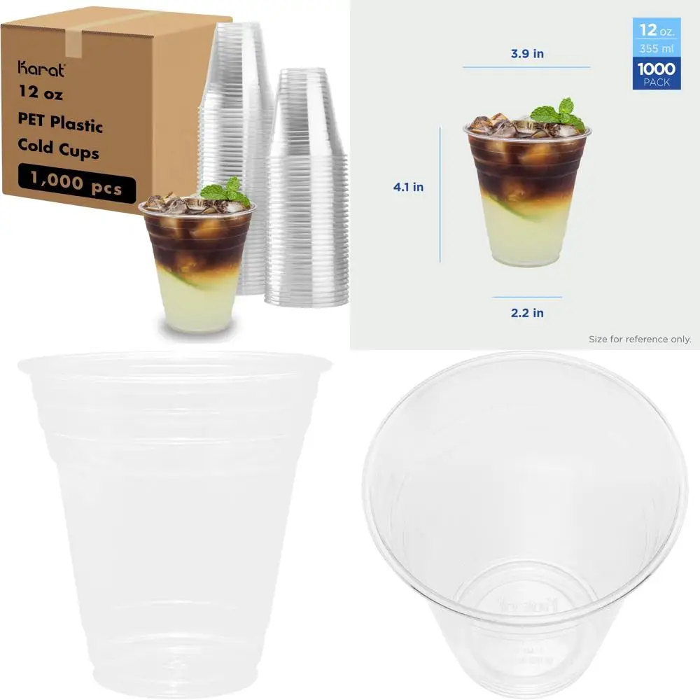 

Прозрачные одноразовые пластиковые стаканчики емкостью 12 унций для холодного кофе, смузи, коктейлей и воды, диаметр 98 мм, чашки для холодных напитков.
