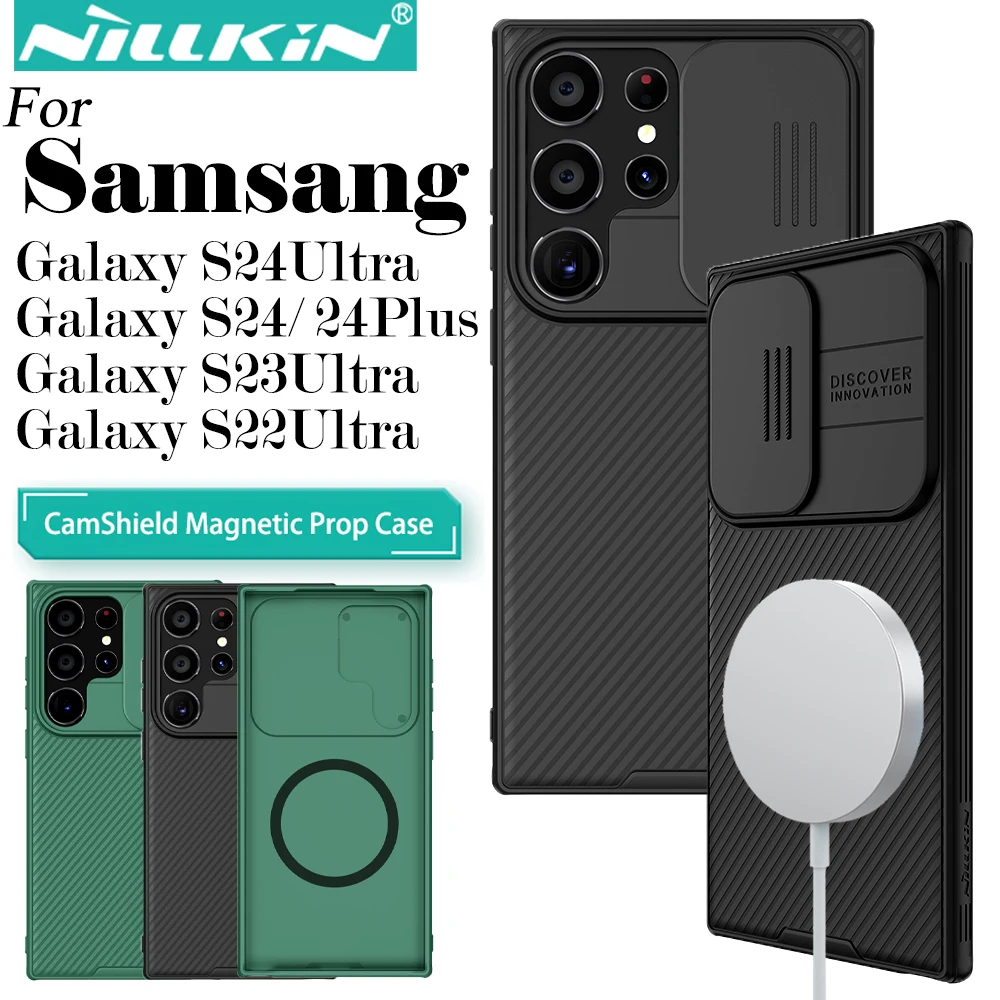 Nillkin For Samsung Galaxy S24 Ultra / S23 Ultra / S22 Ultra CamShield Pro Magnetic Case with Slide Lens Protection Cover