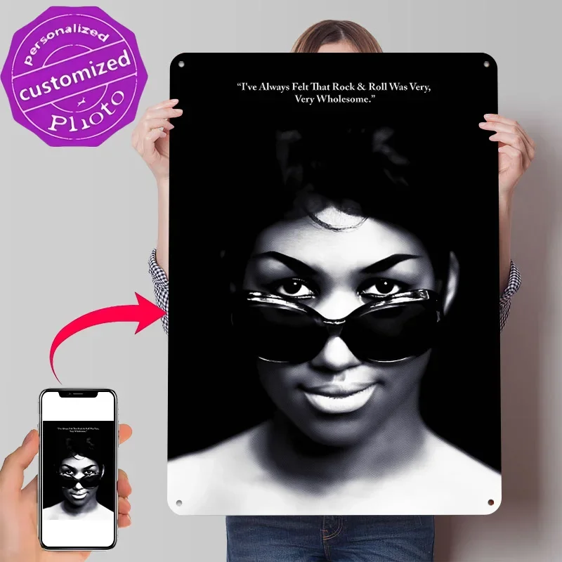 Aretha Franklin 3D Texture Metal Poster Customized Wall Art Tin Sign Gift for Mancave Decoration Home Decor Items House Interior