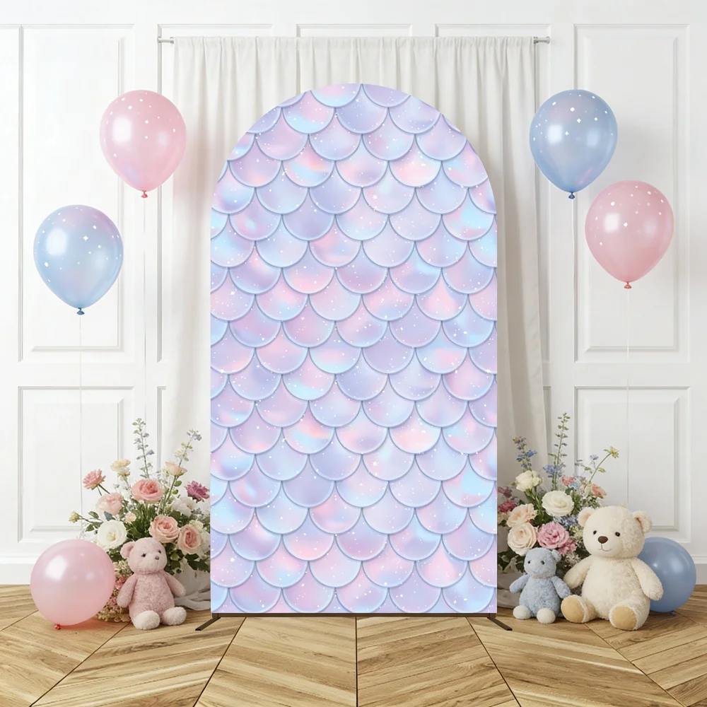 Mermaid Arch Backdrop Undersea Theme for Kids Birthday Party Girls Photo Shoot Fantasy Ocean Scene Decoration Photo Background
