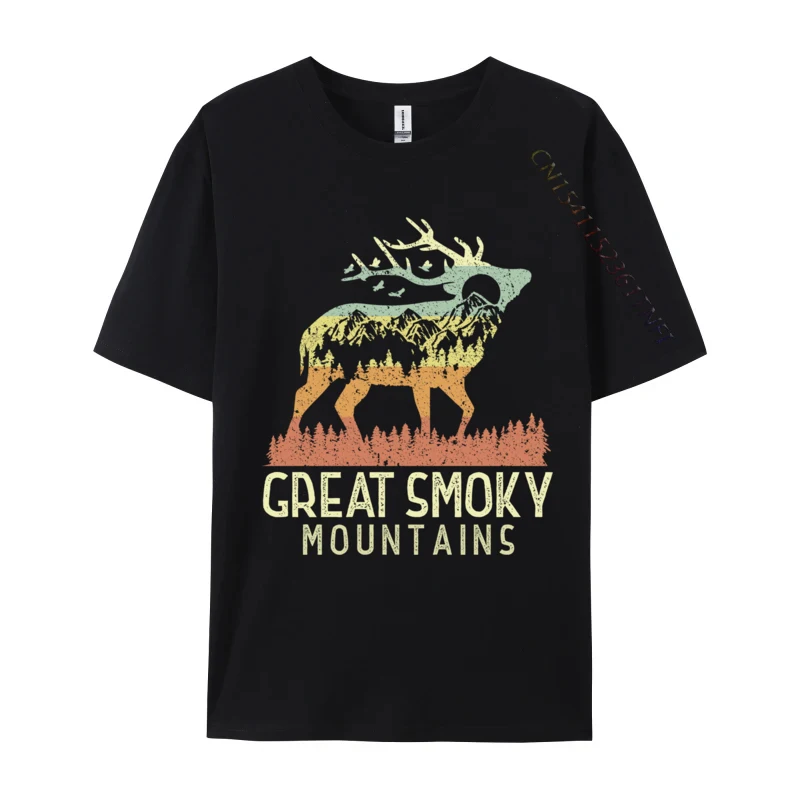 Great Smoky Mountains National Park Retro Mountain Tees For Men Family T Shirt Newest Tee-Shirt Camisas Basicas Hombre