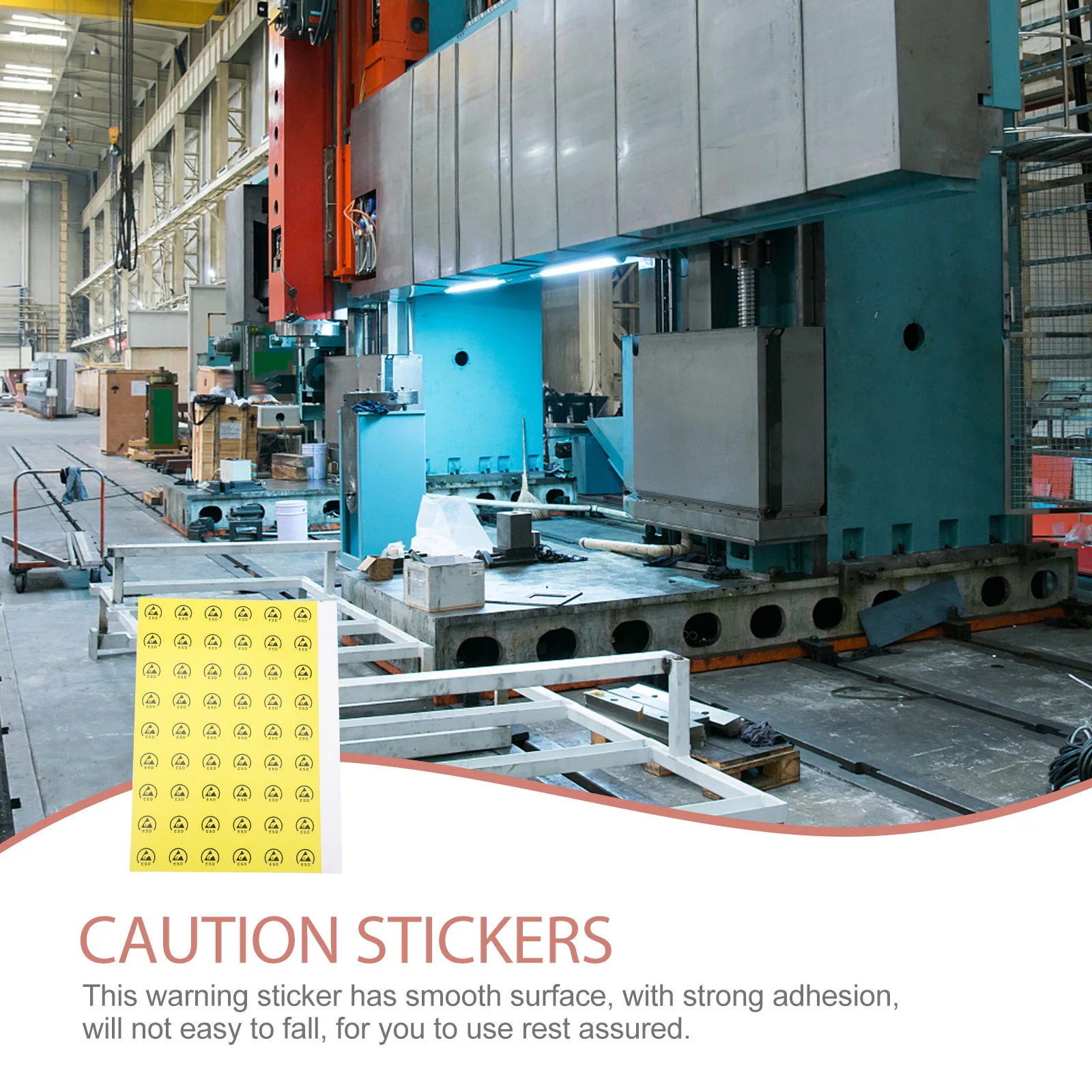 200 Pcs Stickers Static Caution Decals Mechanical Equipment Warning Label Sensitive Electrostatic Yellow Safety