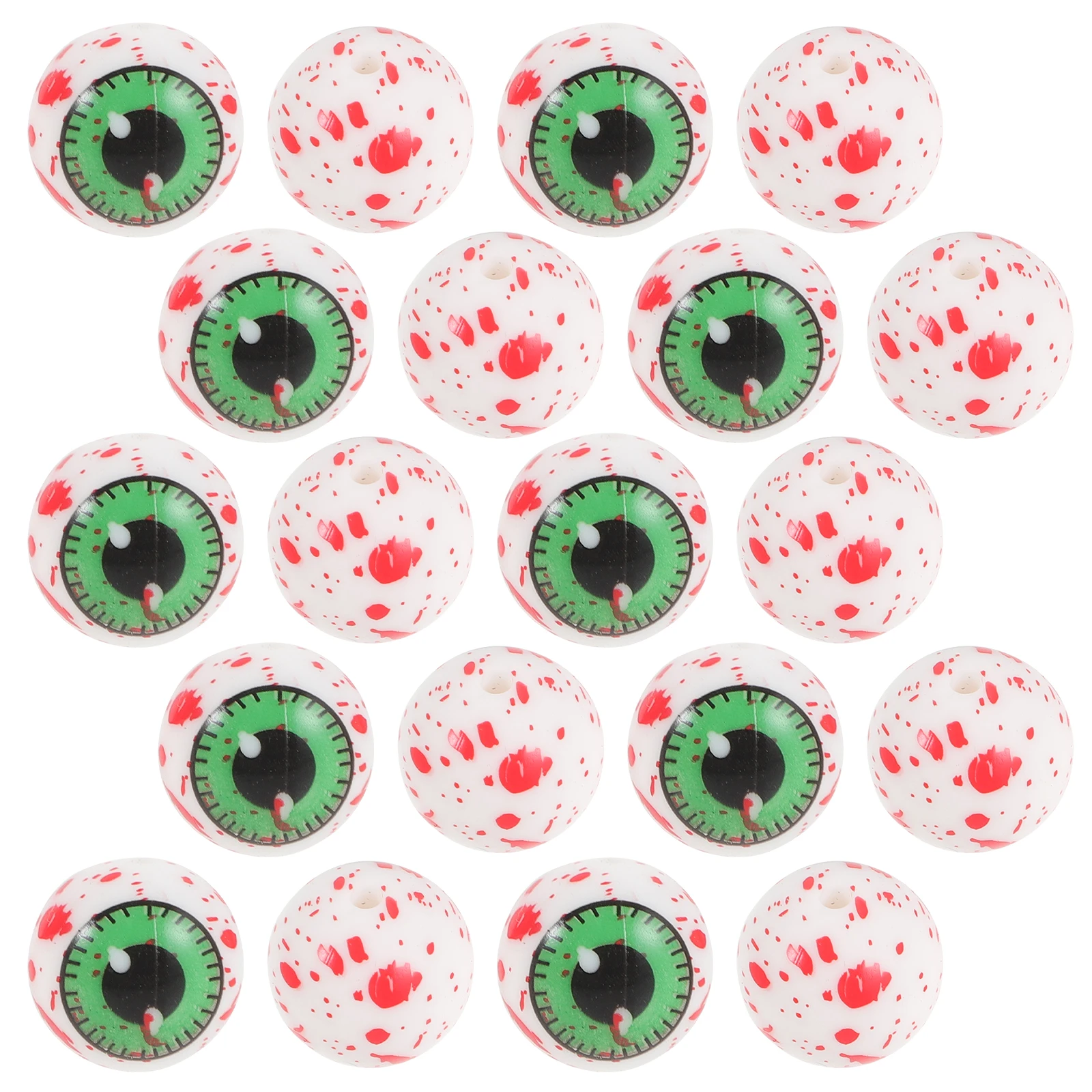 

20pcs Silicone Beads Bracelet Necklace Decor Diy Jewelry Accessories Halloween Charms Craft Bead Multi-Functional Portable