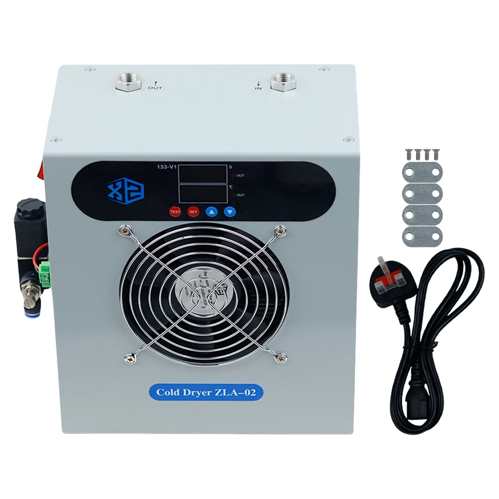 ZLA-02 Refrigerated Gas Dryer 210W Air Compressor Compressed Air Drying Water Removal Filtration Automatic Drainage Cold Dryer