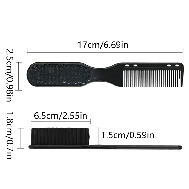 1PC Double-sided Comb Brush Professional Shave Beard Brushes Barber Vintage Oil Head Shape Carving Cleaning Combs for Men