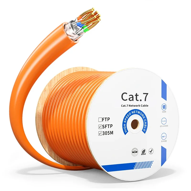 

Cat 7 Network Cable Roll Sftp Bc 26awg 28awg 6.0mm 6.5mm Indoor Outdoor Cat7 Ethernet Cable