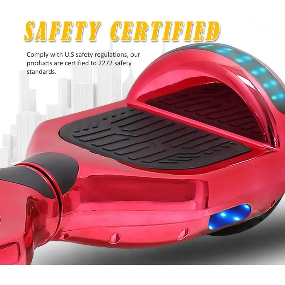 Hoverboard eléctrico para niños y adultos, Scooter de autoequilibrio con ruedas de 6,5 pulgadas, Altavoz Bluetooth incorporado