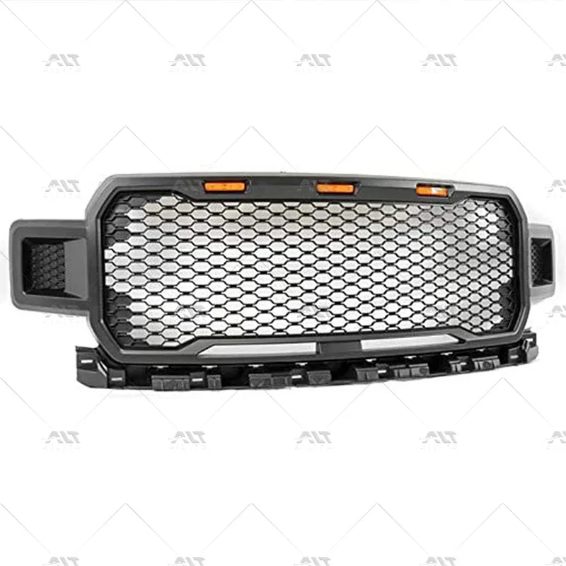 

New Grille Decoration with Lights Front Bumper Grille LED Small Yellow Light Center Grille for F150 Exterior Accessories